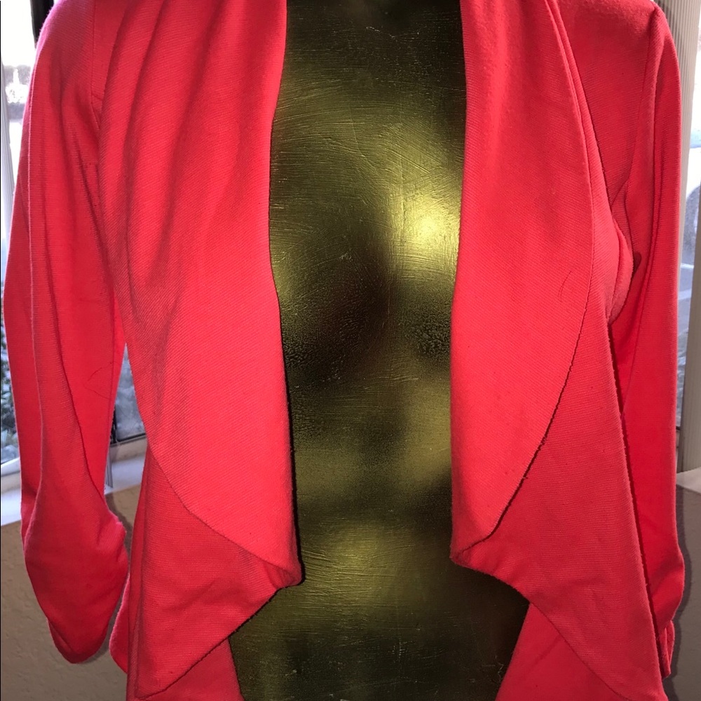 CORAL Unstructured Ruffle Ruched JACKET Small - Picture 6 of 8